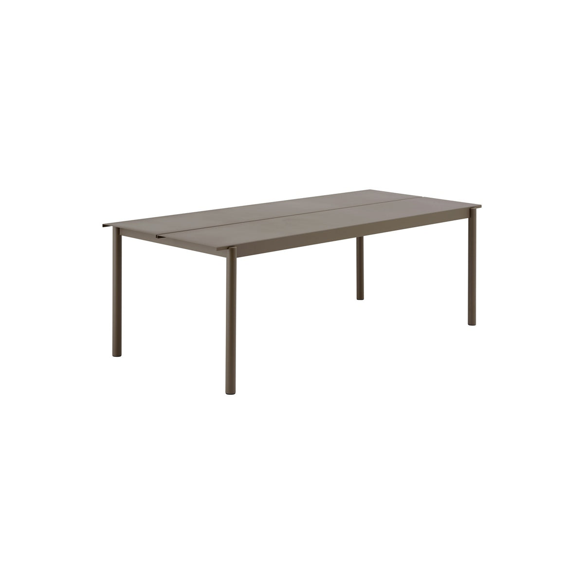 Linear Steel Table - 220 × 95 cm, Taupe - Outdoor Dining Tables - Muuto