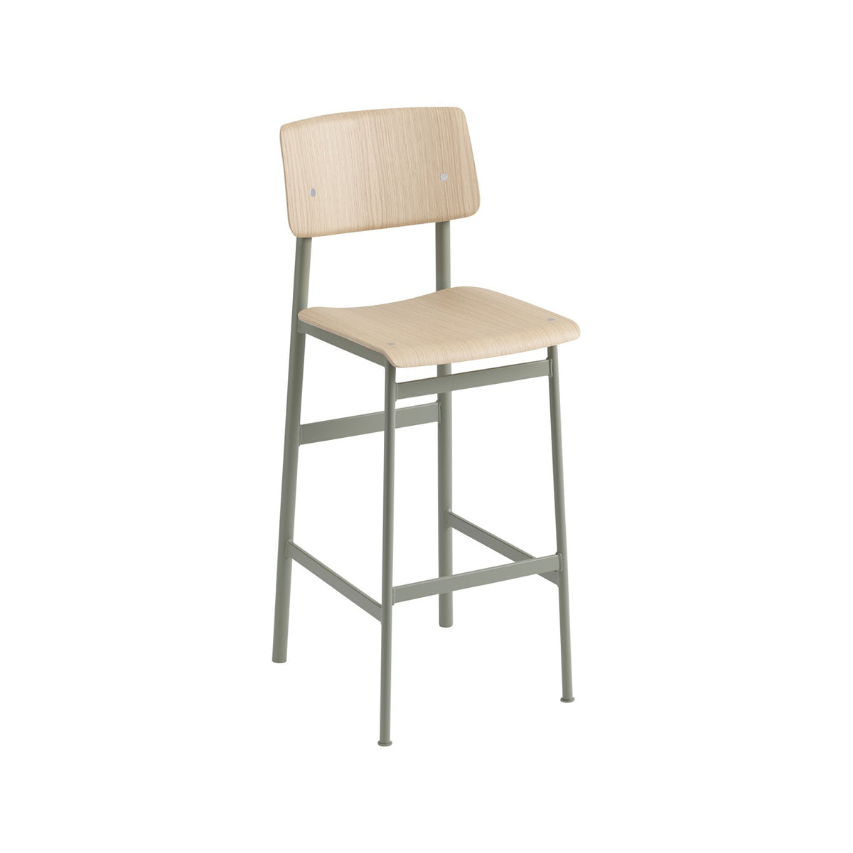 Loft Bar Stool - Oak / Dusty Green - Stools - Muuto