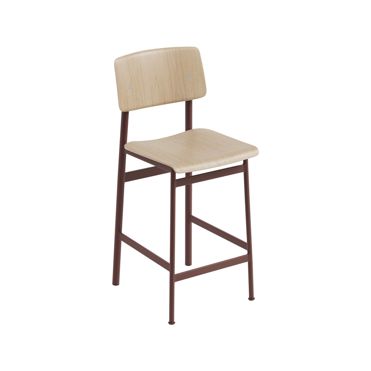 Loft Counter Stool - Oak / Deep Red - Stools - Muuto