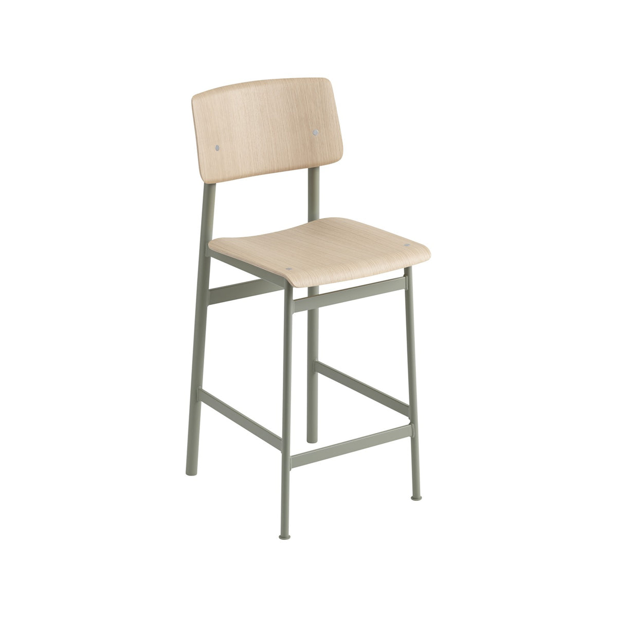 Loft Counter Stool - Oak / Dusty Green - Stools - Muuto