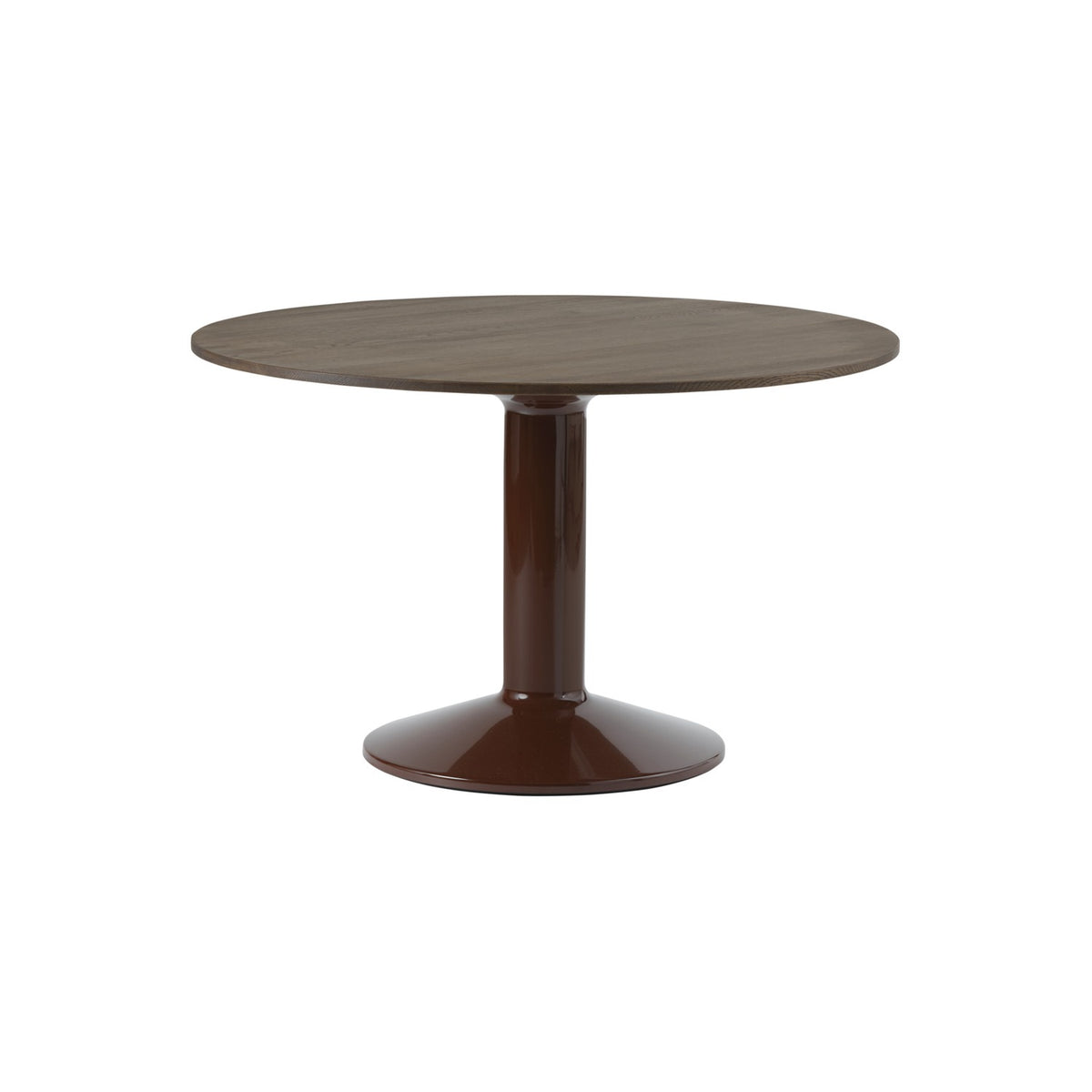 Midst Table - Ø 120 cm, Dark Oiled Oak, Dark Red - Dining Tables - Muuto