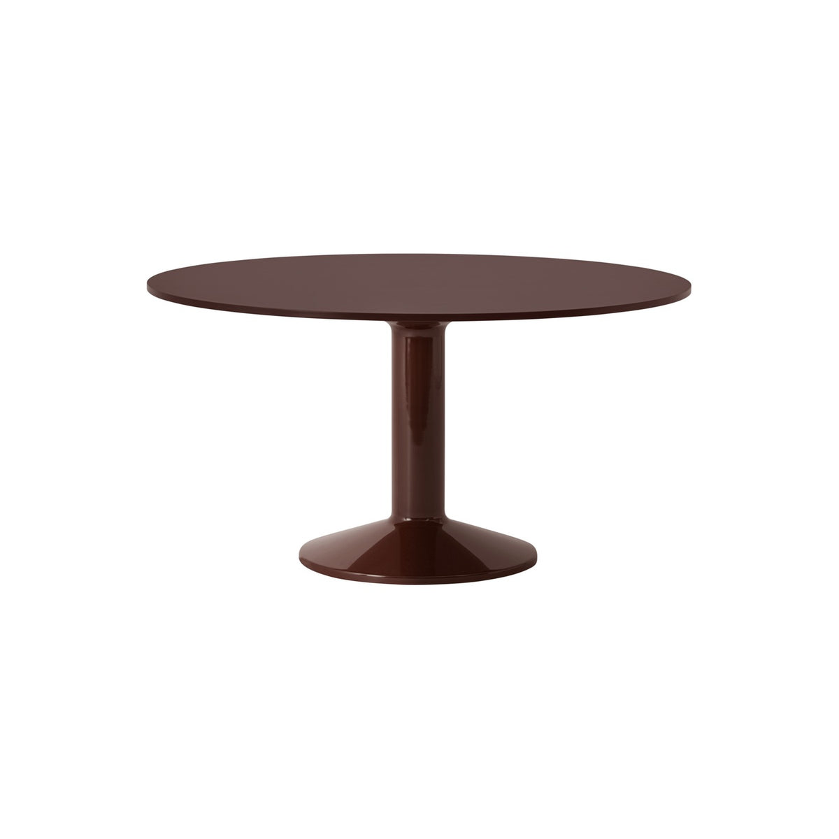 Midst Table - Ø 140 cm, Dark Red Linoleum, Dark Red - Dining Tables - Muuto