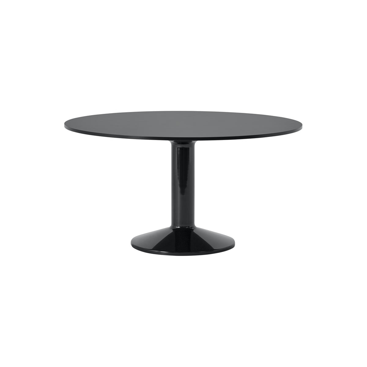 Midst Table - Ø 140 cm, Black Linoleum, Black - Dining Tables - Muuto