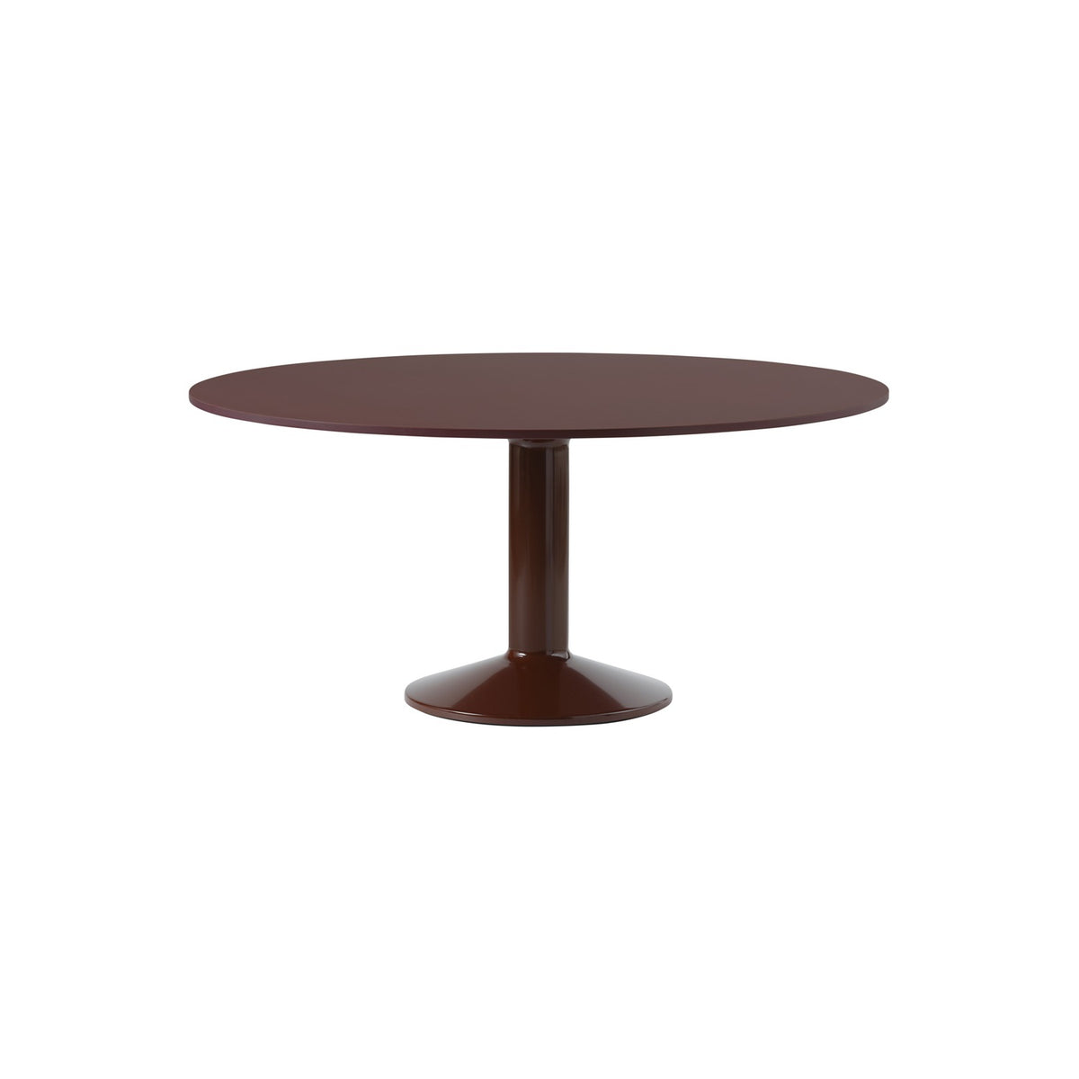 Midst Table - Ø 160 cm, Dark Red Linoleum, Dark Red - Dining Tables - Muuto