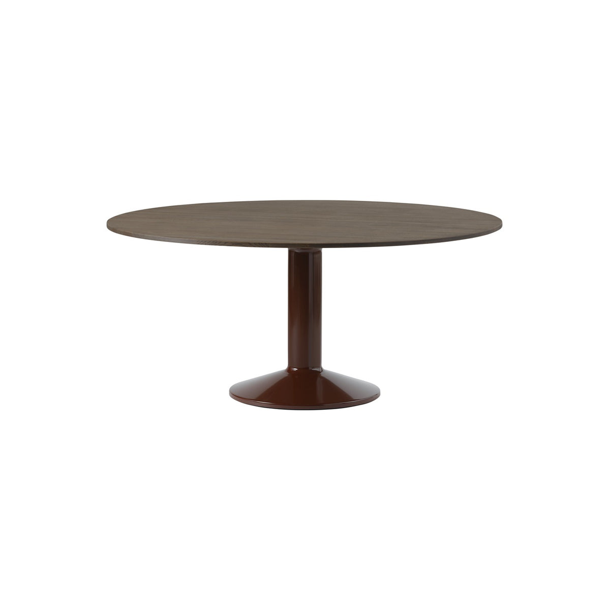Midst Table - Ø 160 cm, Dark Oiled Oak, Dark Red - Dining Tables - Muuto