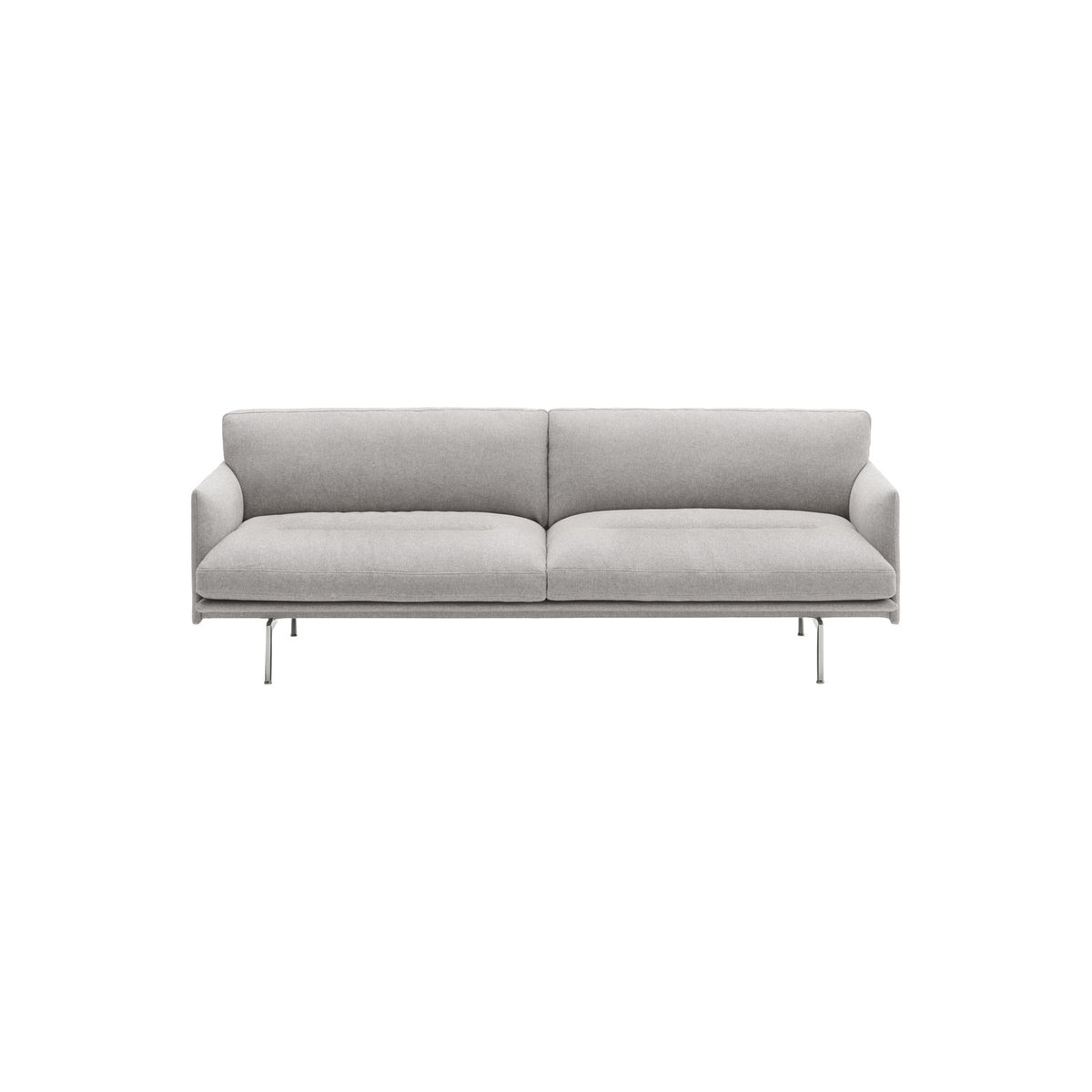 Outline Soft Sofa - 3-Seater, Clay 12, Polished Aluminium - Sofas - Muuto