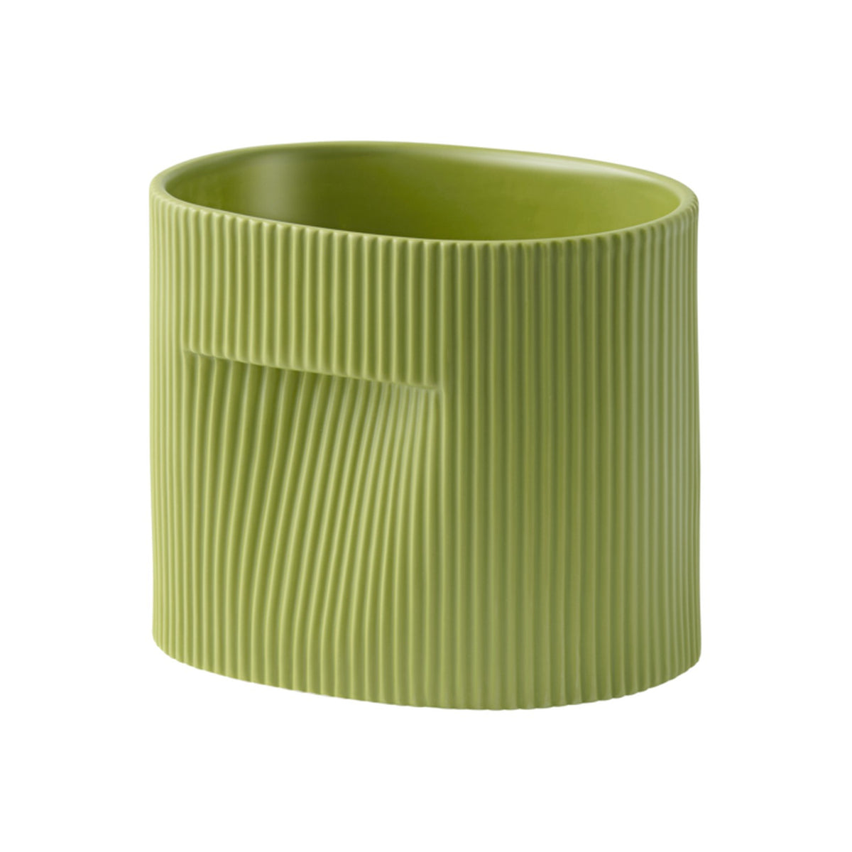 Ridge Planter - H 15 cm, Moss Green - Planters - Muuto