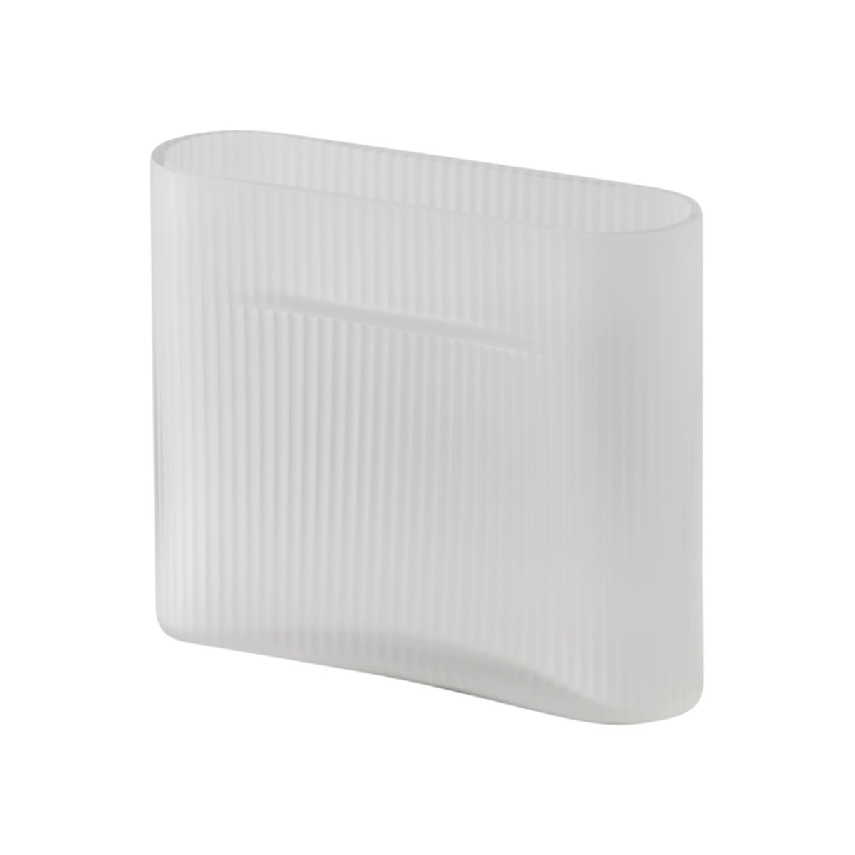 Ridge Vase - H 16.5 cm, White Frosted Glass - Vase - Muuto