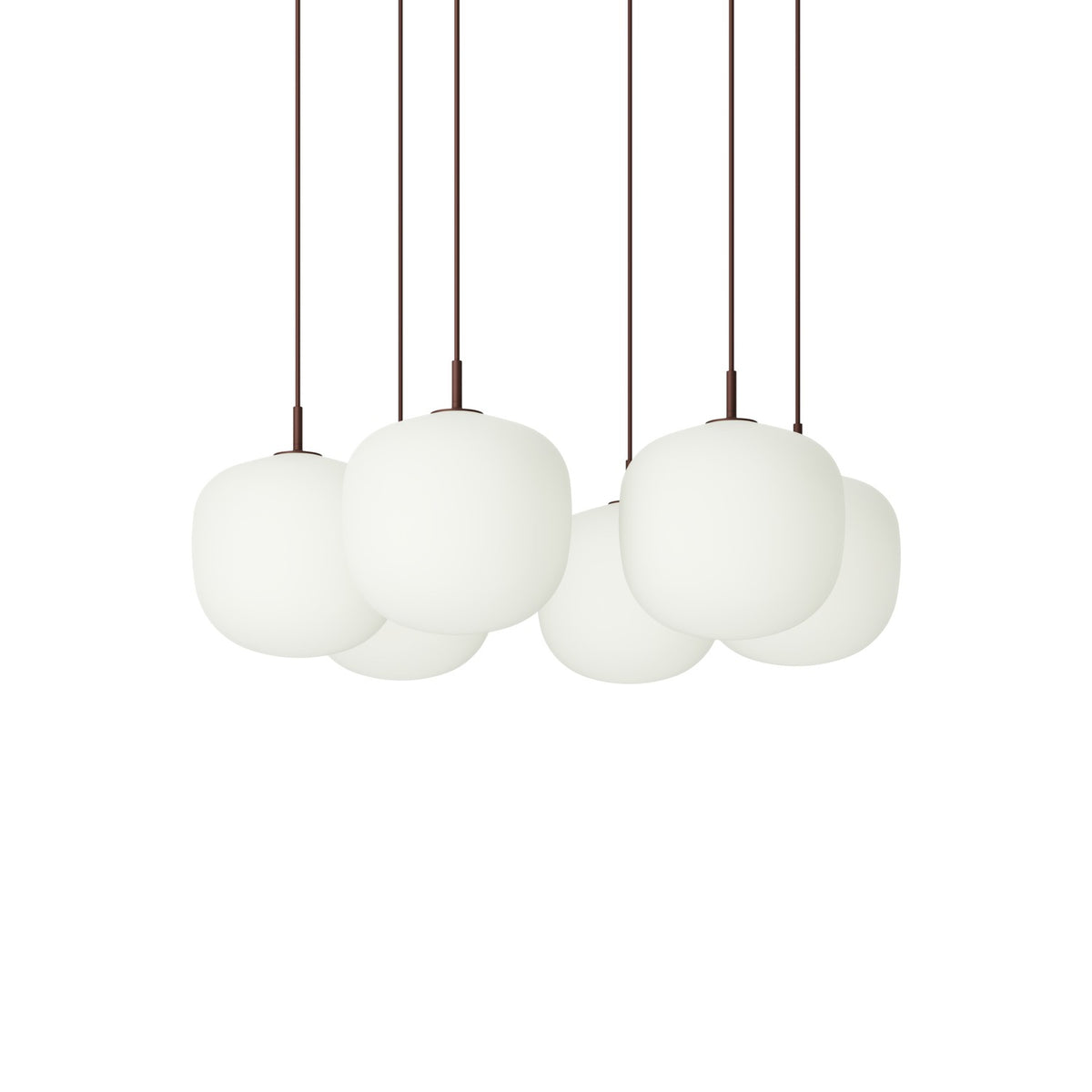 Rime Pendant Cluster - 6 × Ø 25 cm, Deep Red - Pendant Lights - Muuto