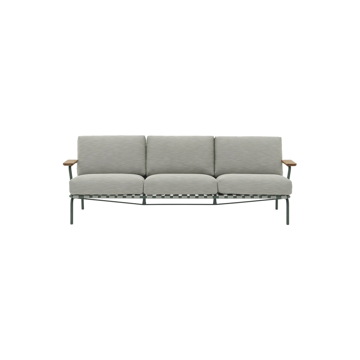 Settle Sofa - 3-Seater, Ribbed Weave 2 / Dark Green - Outdoor Sofas - Muuto