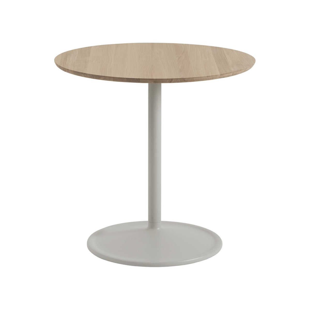 Soft Café Table - Ø 75 cm, Solid Oak / Grey - Dining Tables - Muuto