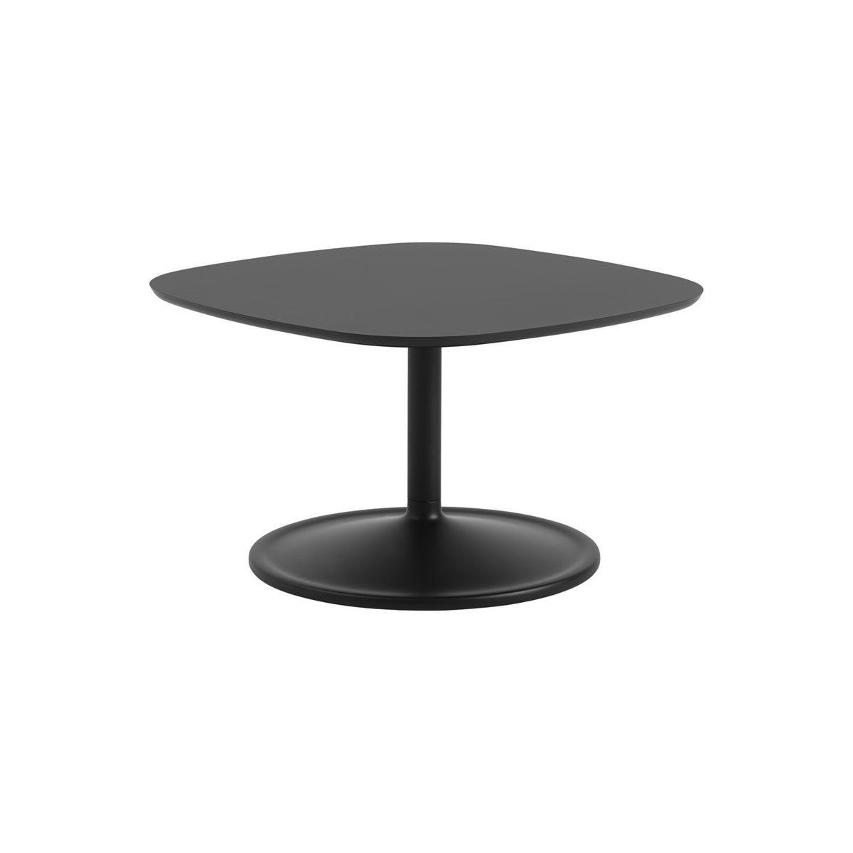 Soft Coffee Table - 70 × 70 cm, Black Nanolaminate / Black - Coffee & Side Tables - Muuto