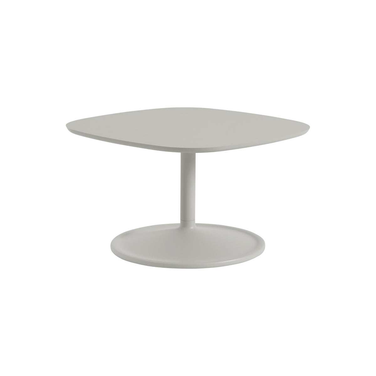 Soft Coffee Table - 70 × 70 cm, Grey Linoleum / Grey - Coffee & Side Tables - Muuto