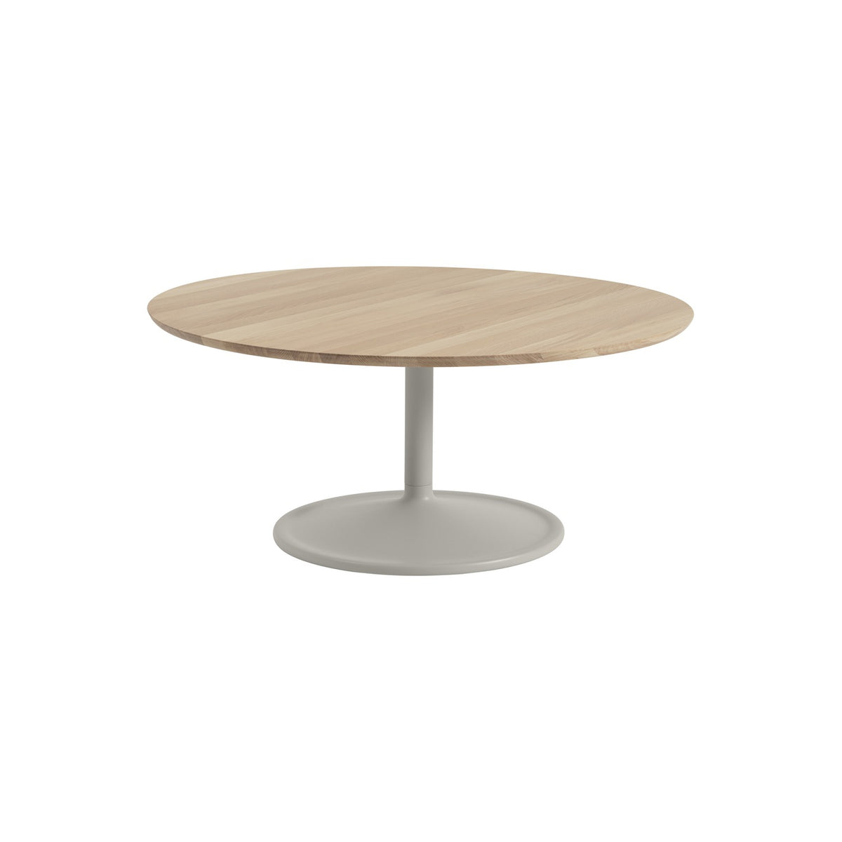 Soft Coffee Table - Ø 95 cm, Solid Oak / Grey - Coffee & Side Tables - Muuto