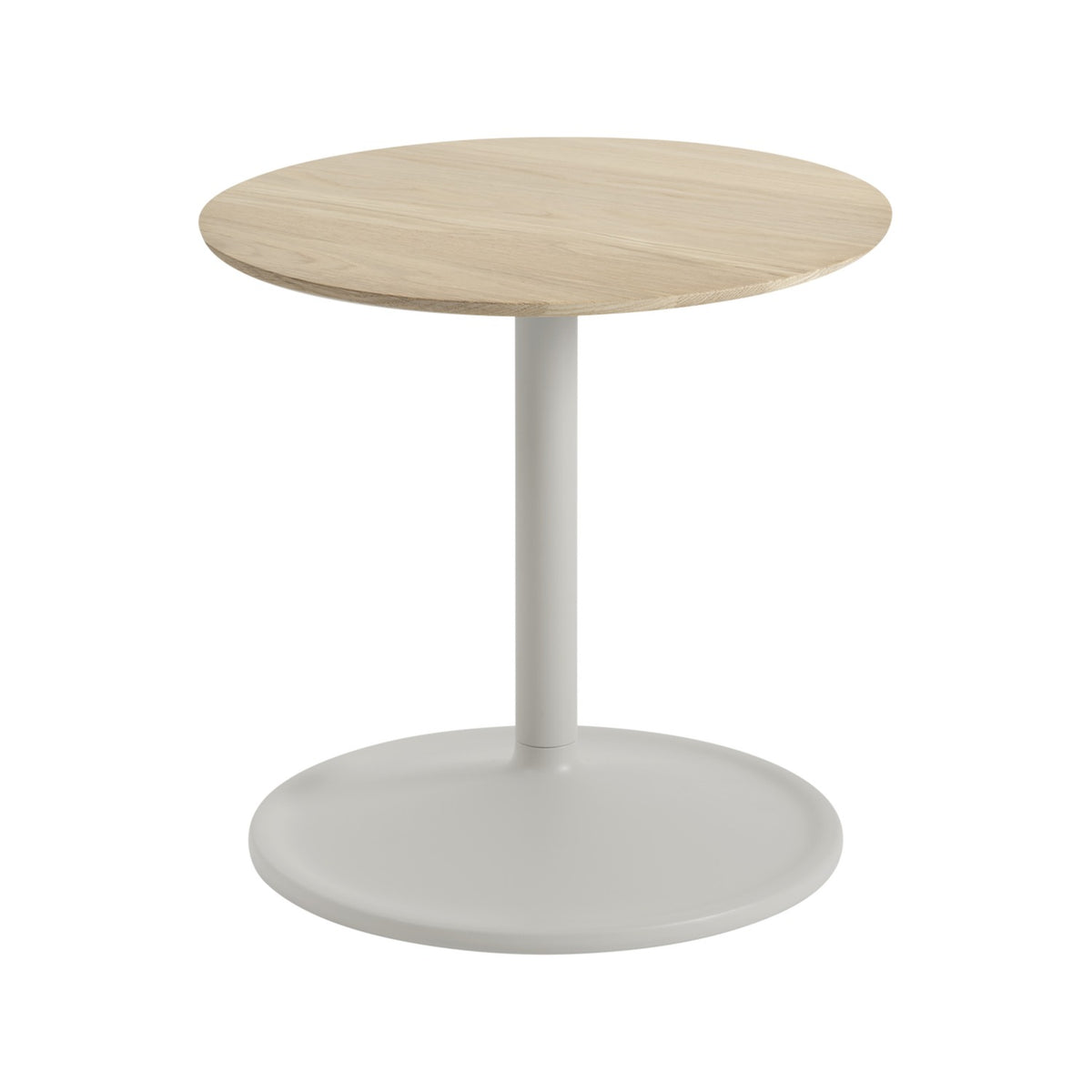 Soft Side Table - Ø 41 × H 40 cm, Solid Oak / Grey - Side Tables - Muuto