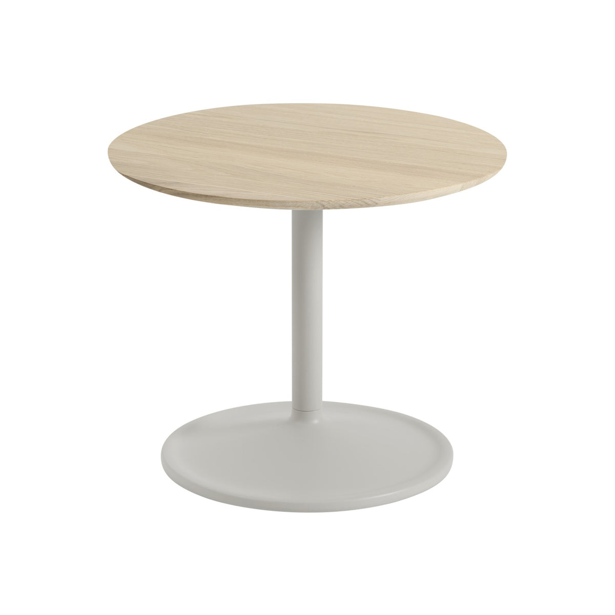 Soft Side Table - Ø 48 × H 40 cm, Solid Oak / Grey - Side Tables - Muuto