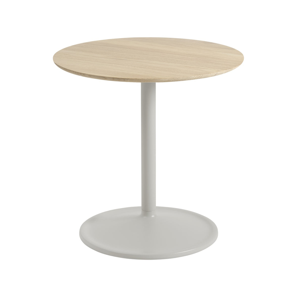 Soft Side Table - Ø 48 × H 48 cm, Solid Oak / Grey - Side Tables - Muuto