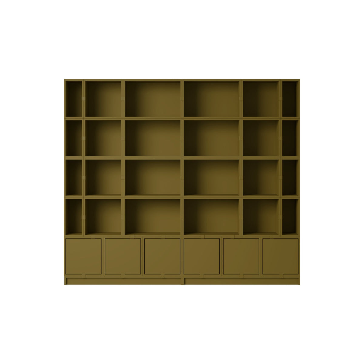 Stacked Bookcase - Configuration 1, Brown Green - Shelving - Muuto