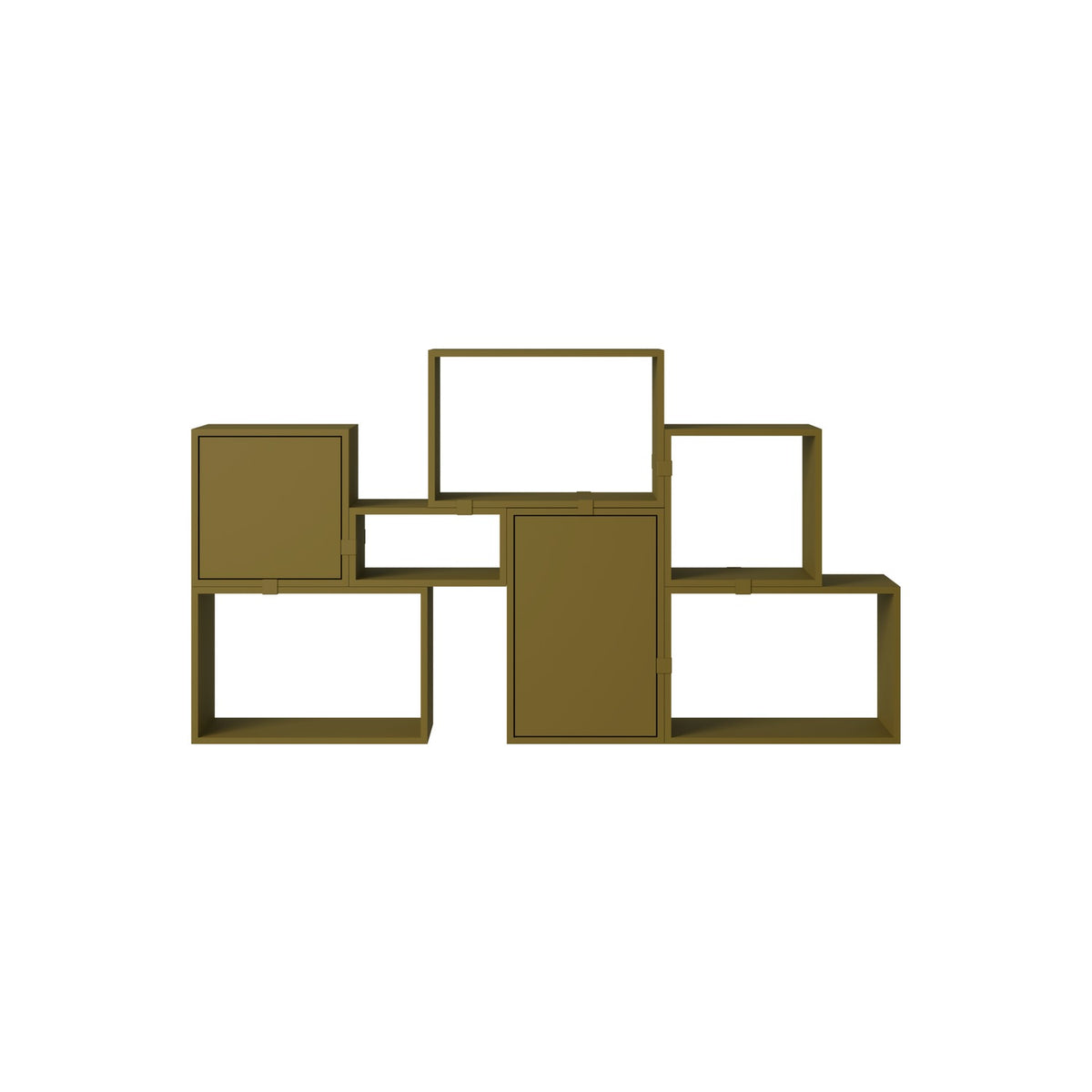Stacked Bookcase - Configuration 6, Brown Green - Shelving - Muuto