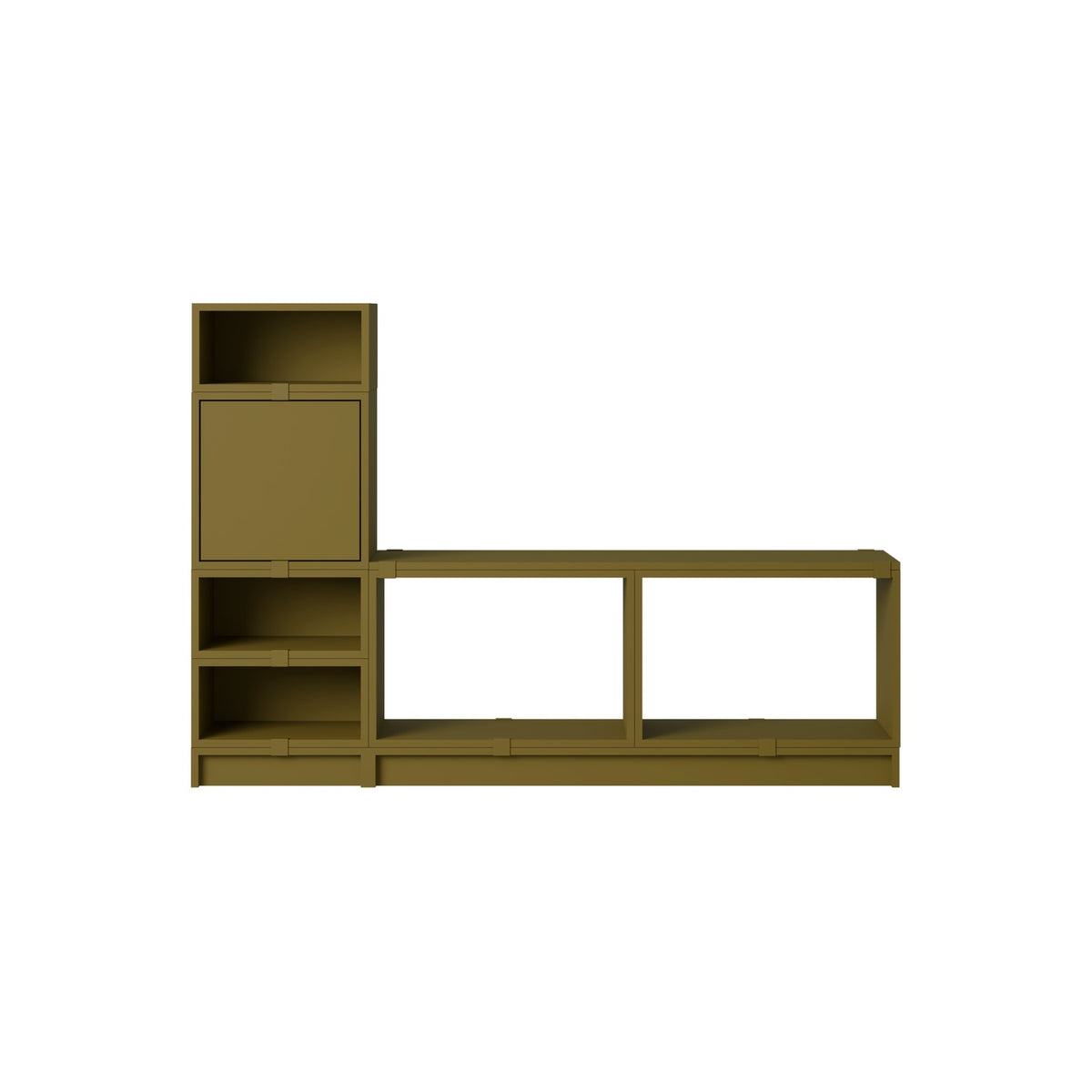 Stacked Hallway Storage - Configuration 1, Brown Green - Shelving - Muuto