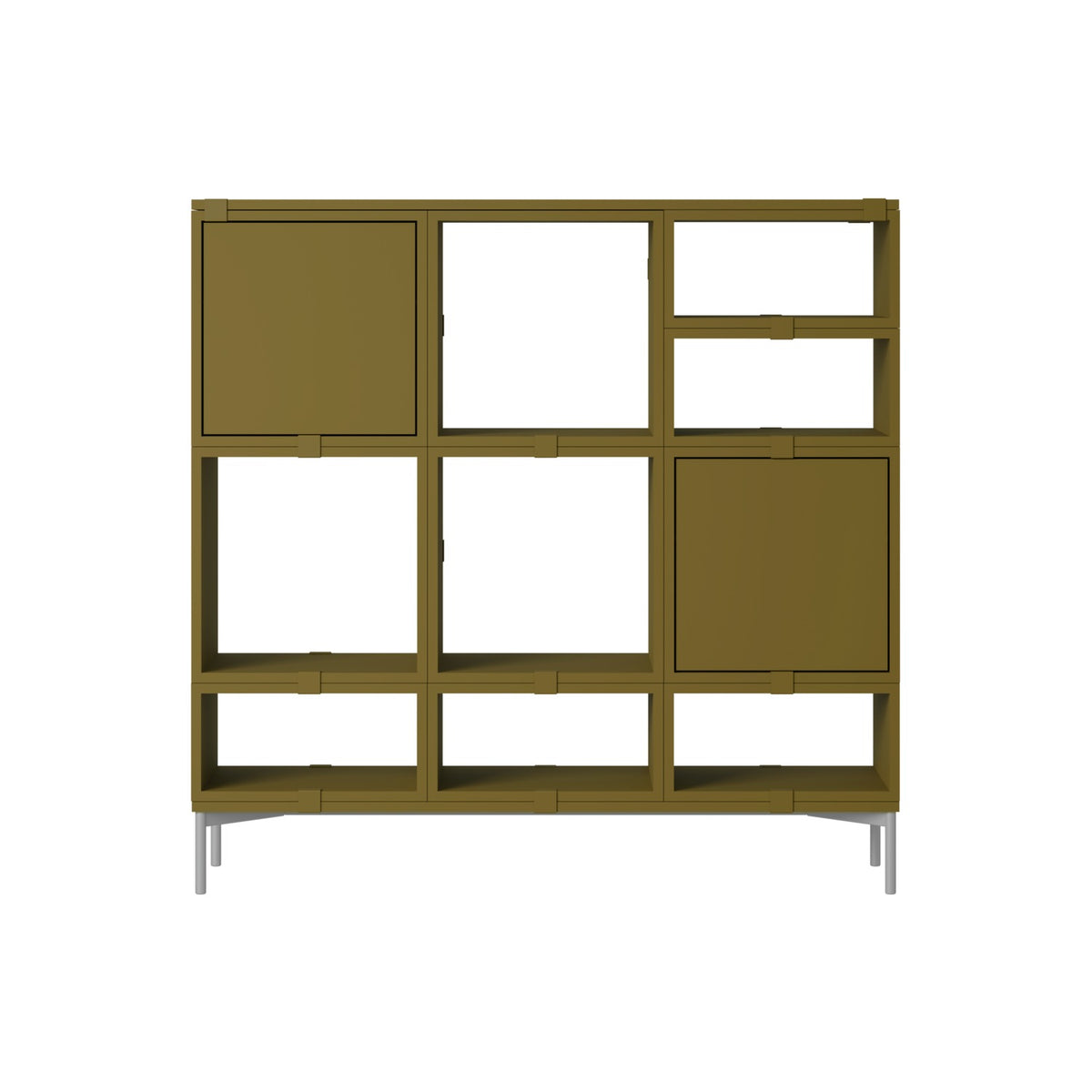 Stacked Hallway Storage - Configuration 3, Brown Green - Shelving - Muuto