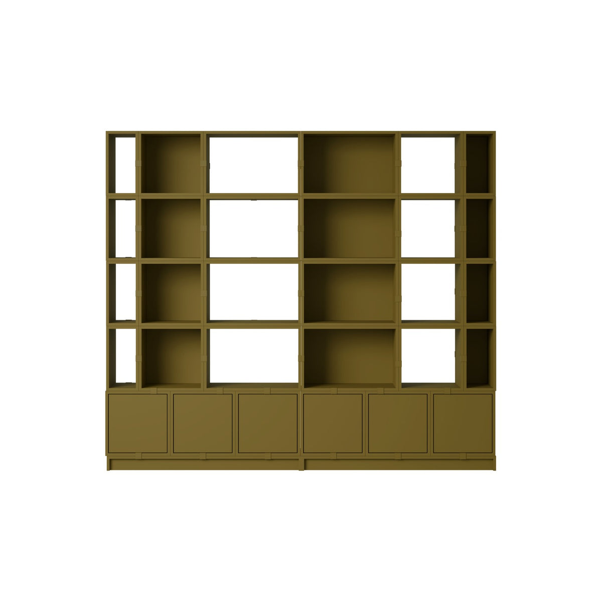 Stacked Office Storage - Configuration 1, Brown Green - Shelving - Muuto