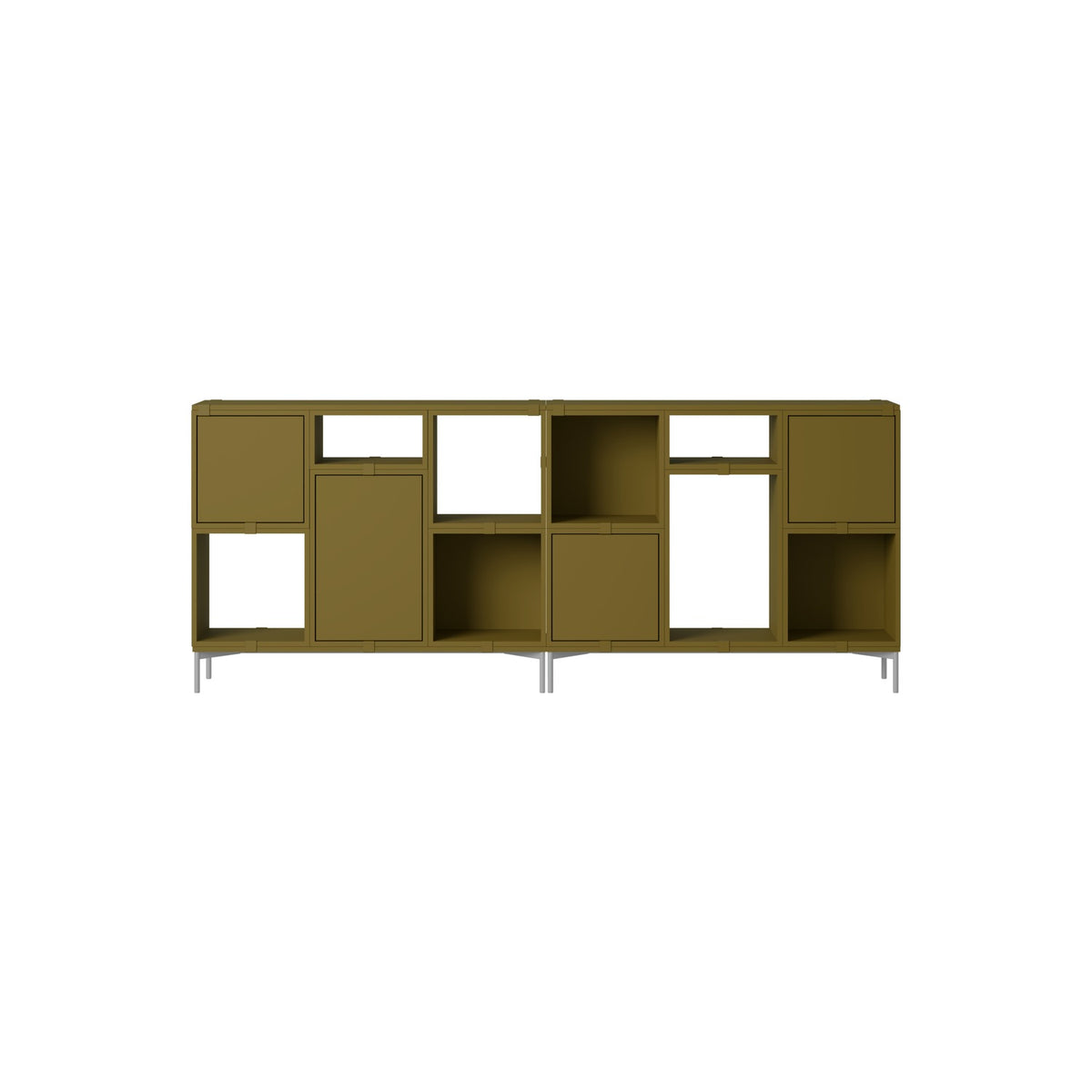 Stacked Office Storage - Configuration 3, Brown Green - Shelving - Muuto