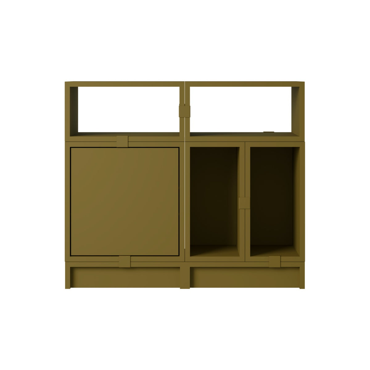 Stacked Office Storage - Configuration 5, Brown Green - Shelving - Muuto