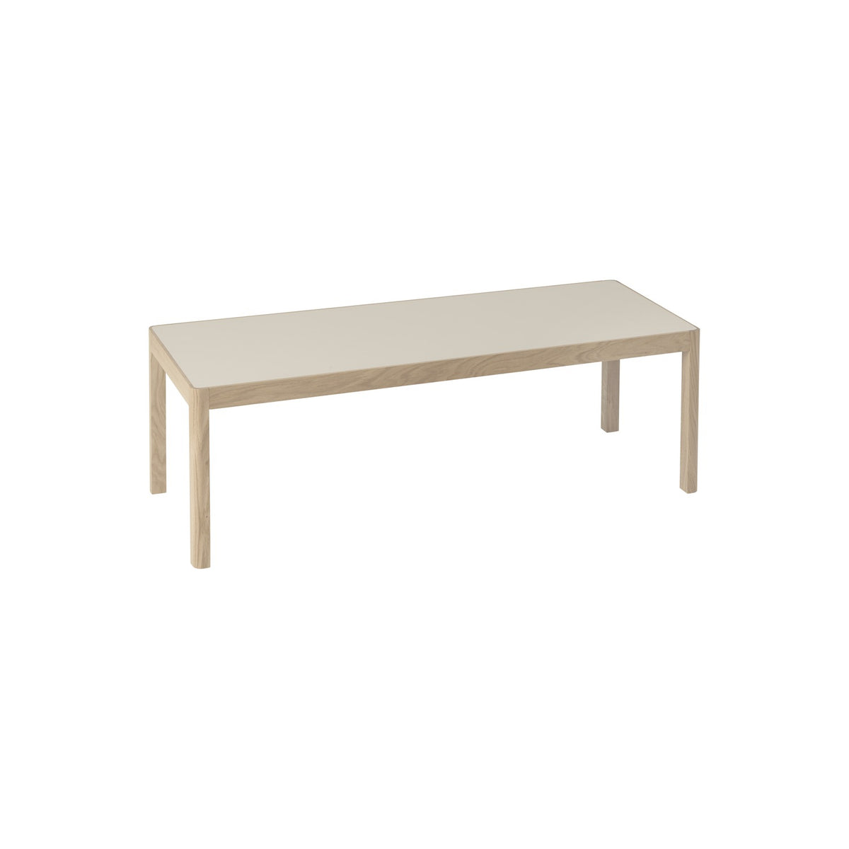 Workshop Coffee Table - 120 × 43 cm, Warm Grey Linoleum / Oak - Coffee & Side Tables - Muuto
