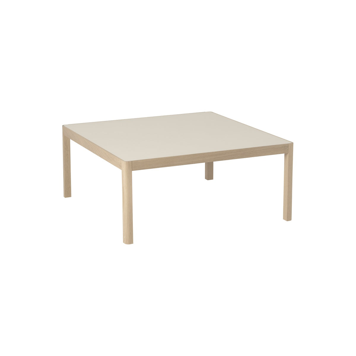 Workshop Coffee Table - 86 × 86 cm, Warm Grey Linoleum / Oak - Coffee & Side Tables - Muuto