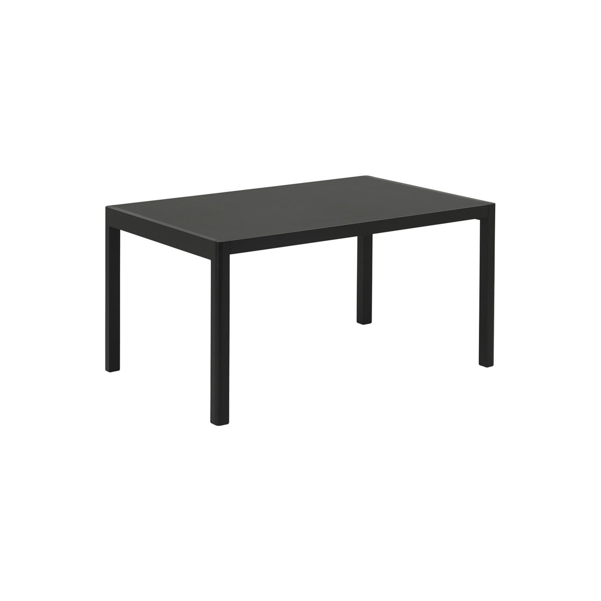 Workshop Table - 140 × 92 cm, Black Linoleum / Black - Dining Tables - Muuto