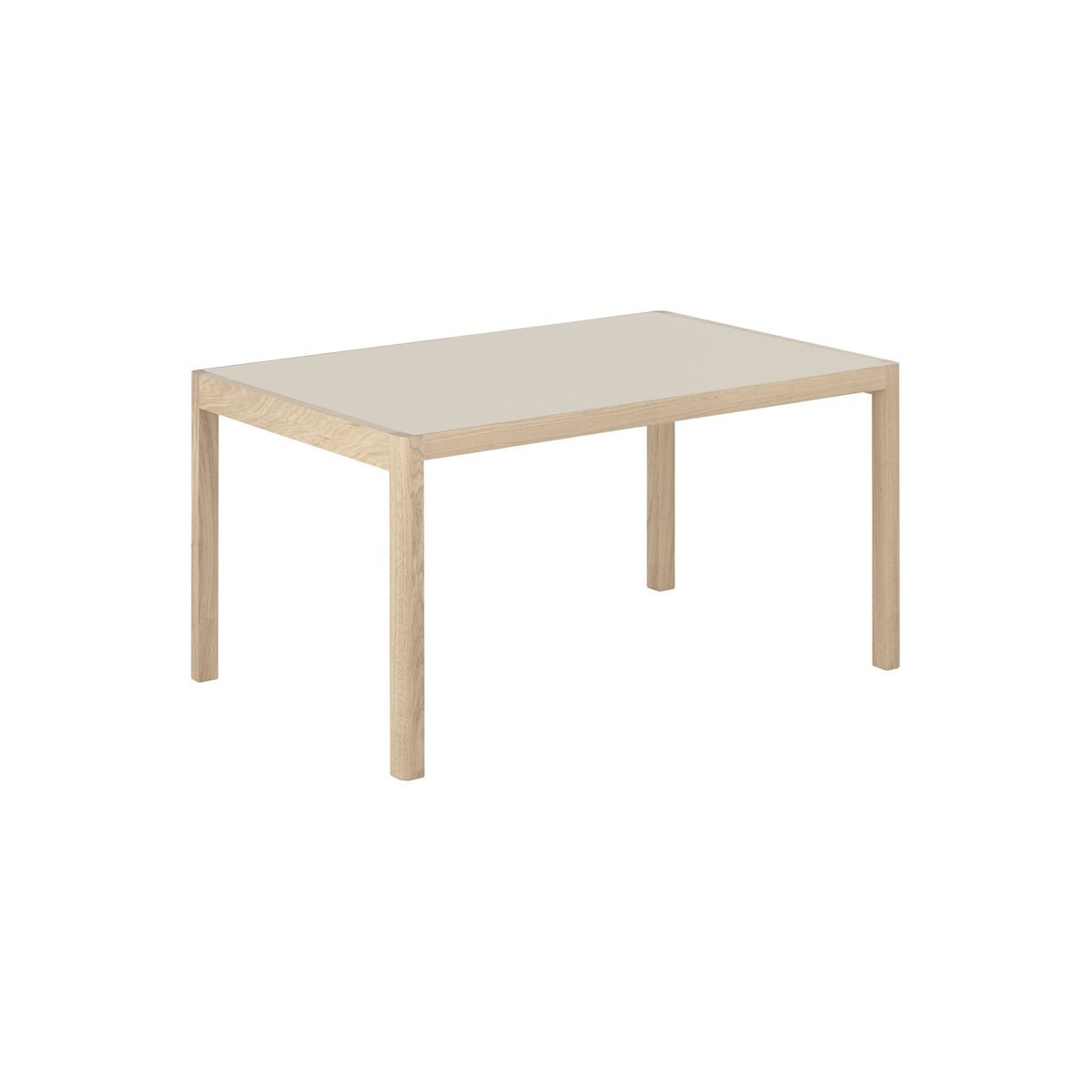 Workshop Table - 140 × 92 cm, Warm Grey Linoleum / Oak - Dining Tables - Muuto