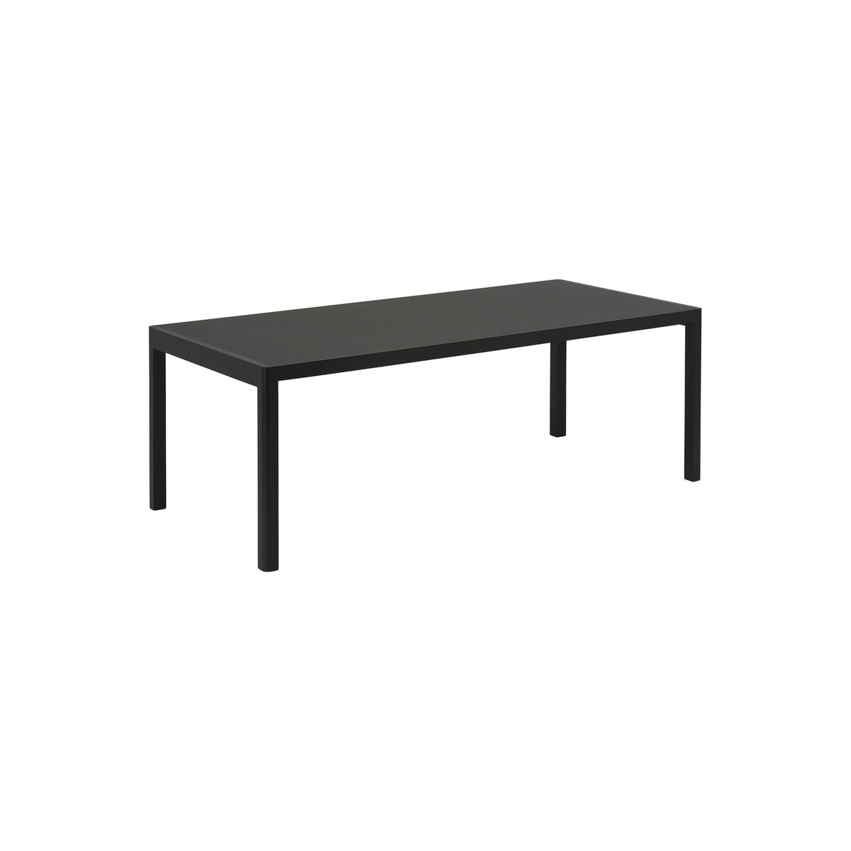 Workshop Table - 200 × 92 cm, Black Linoleum / Black - Dining Tables - Muuto