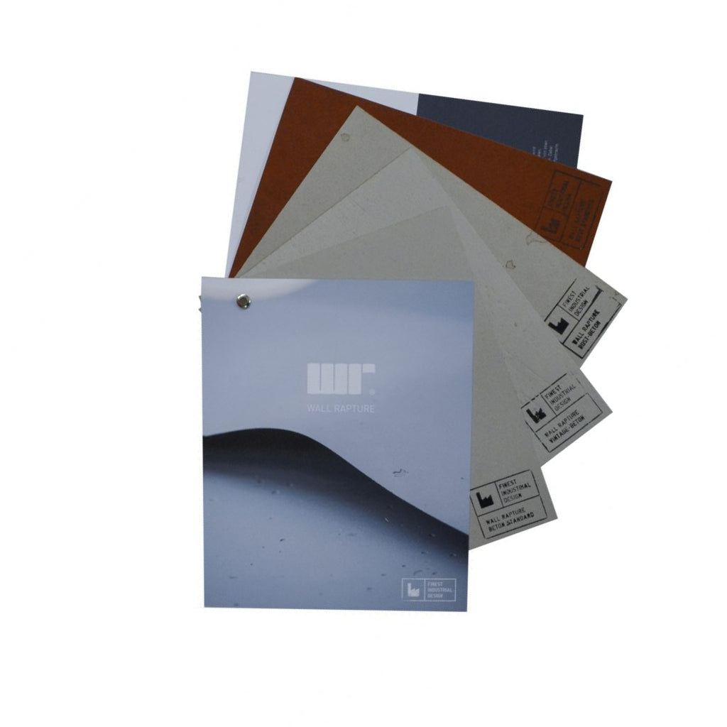 Wall Rapture sample catalogue, bound surfaces fanned open