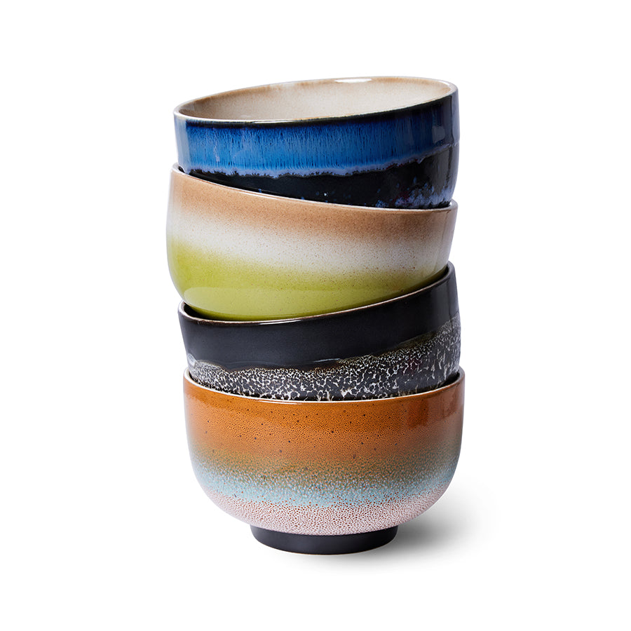 70s Ceramics – Noodle Bowls, Groovy (set of 4) – HKLIVING – view 3