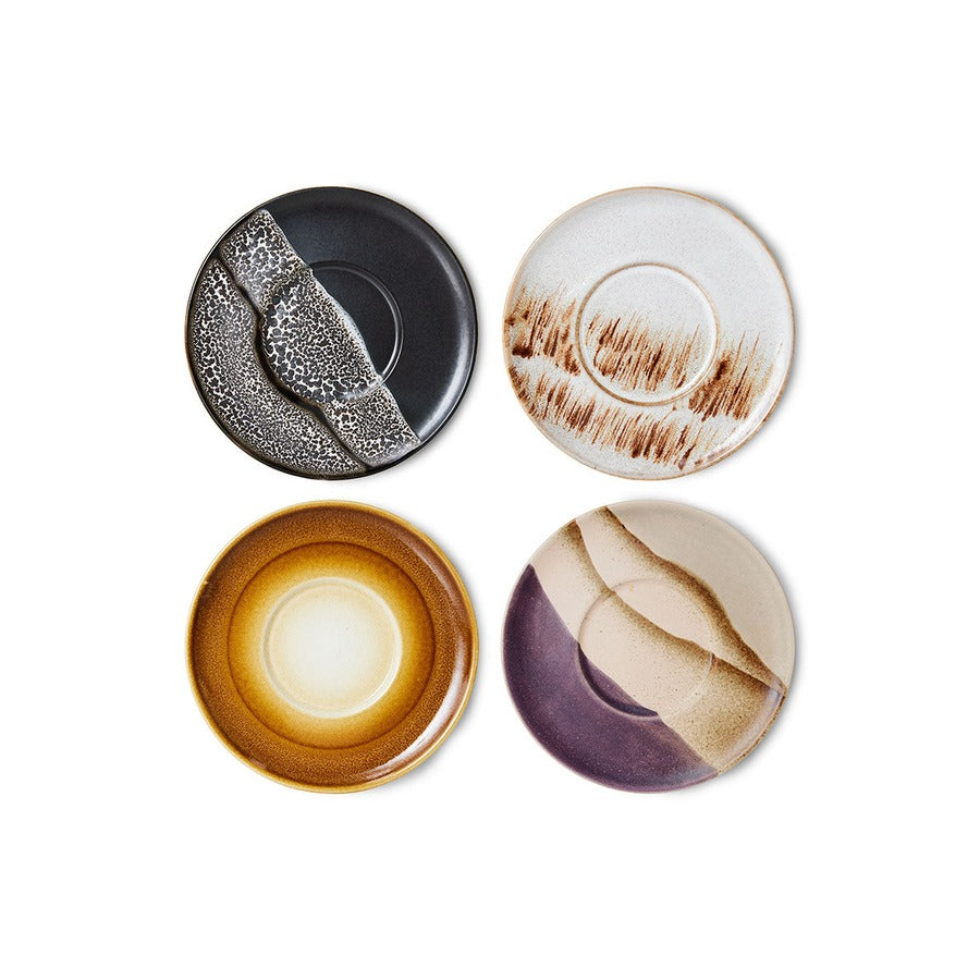 70s Ceramics – Untertassen, Big Sur (4er-Set) – HKLIVING