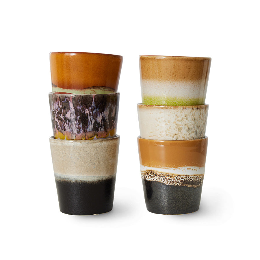 70s Ceramics – Kaffeebecher, Soil (6er-Set) – HKLIVING