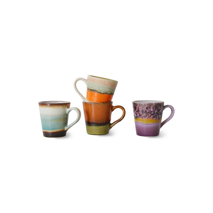 70s Ceramics – Espresso Mugs, Retro (set of 4) – HKLIVING – view 3