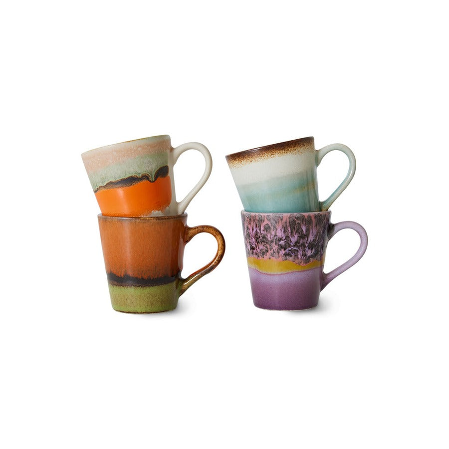 70s Ceramics – Espresso Mugs, Retro (set of 4) – HKLIVING