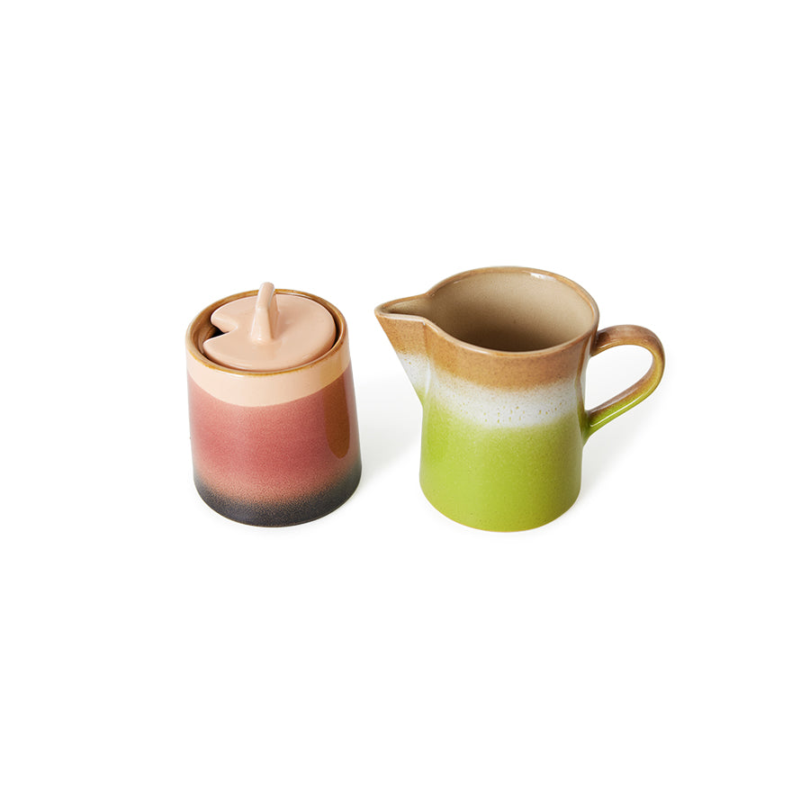 70s Ceramics – Milk Jug & Sugar Pot, Foreland – HKLIVING – view 3