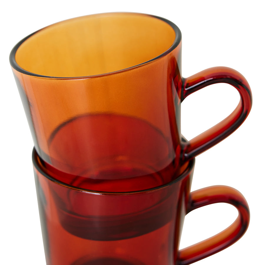 70s Glassware – Coffee Cups, Amber Brown (set of 4) – HKLIVING – view 5