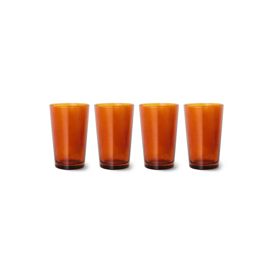 70s Glassware – Tea Glasses, Amber Brown (set of 4) – HKLIVING