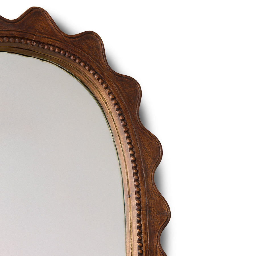 Wooden Ripple Mirror – HKLIVING – view 3