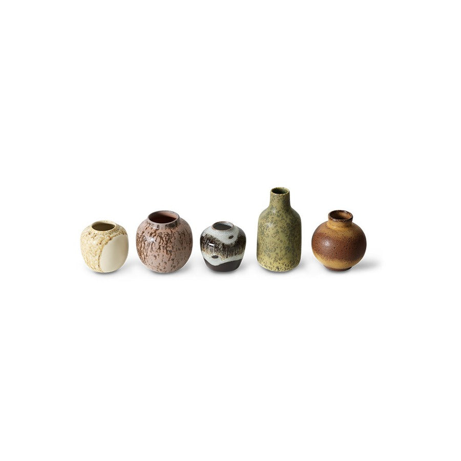 70s Ceramics – Small Vases, Pursuit (set of 5) – HKLIVING – view 3
