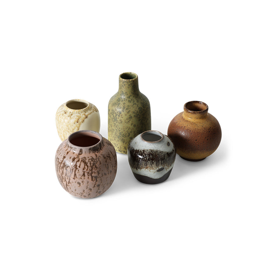 70s Ceramics – Small Vases, Pursuit (set of 5) – HKLIVING – view 4