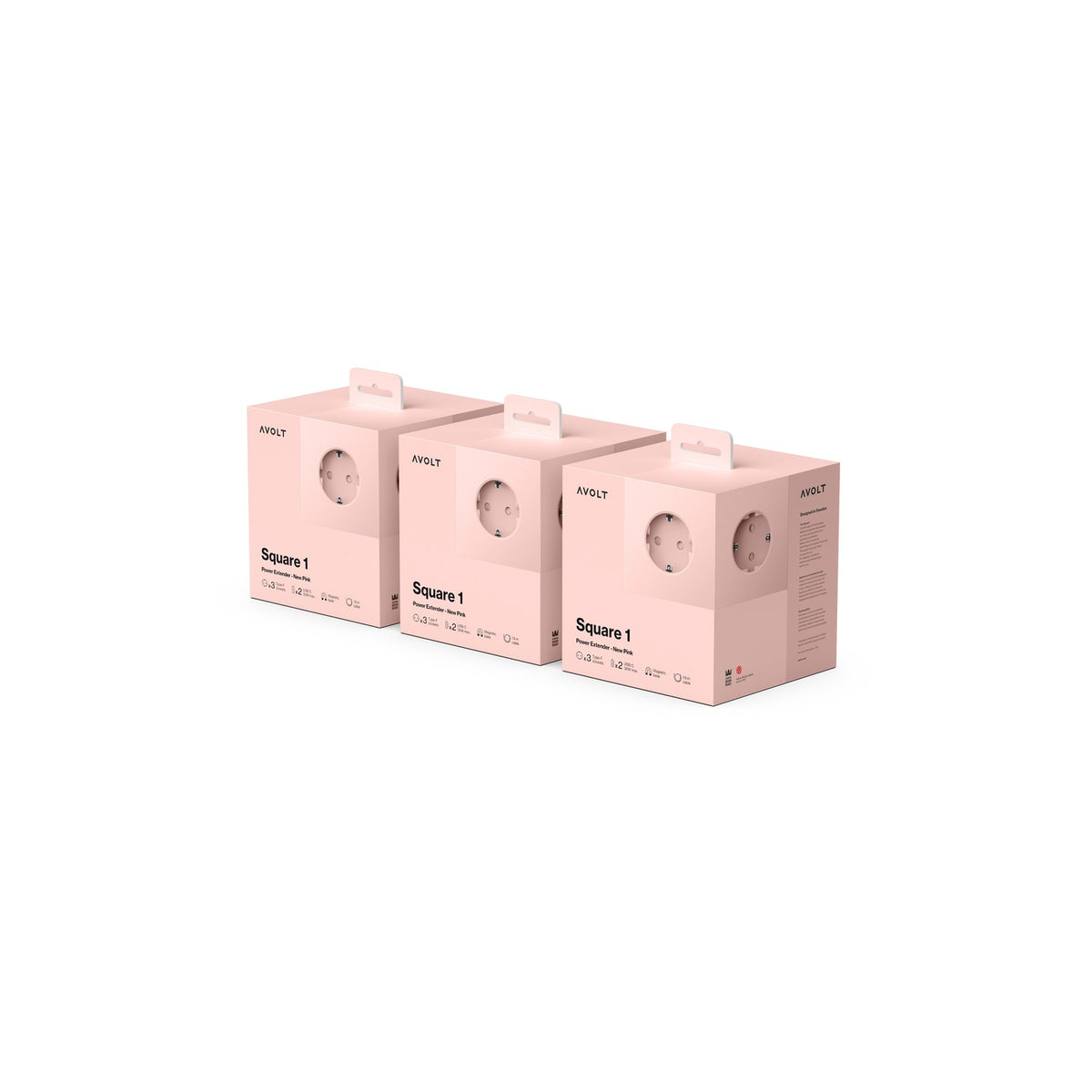 Square 1 USB C 3-Pack - New Pink - Dekoration - AVOLT