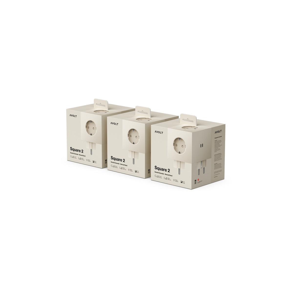 Square 2 USB C 3-Pack - Beige / Nomad Sand - Dekoration - AVOLT