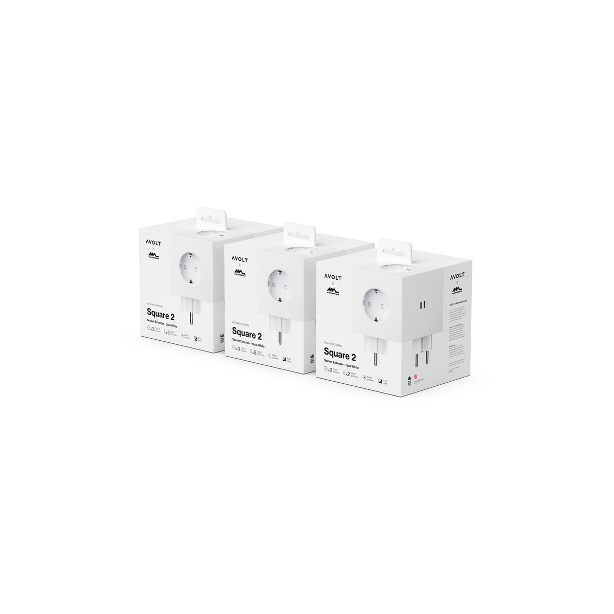 Square 2 USB C 3-Pack - Opal White - Dekoration - AVOLT