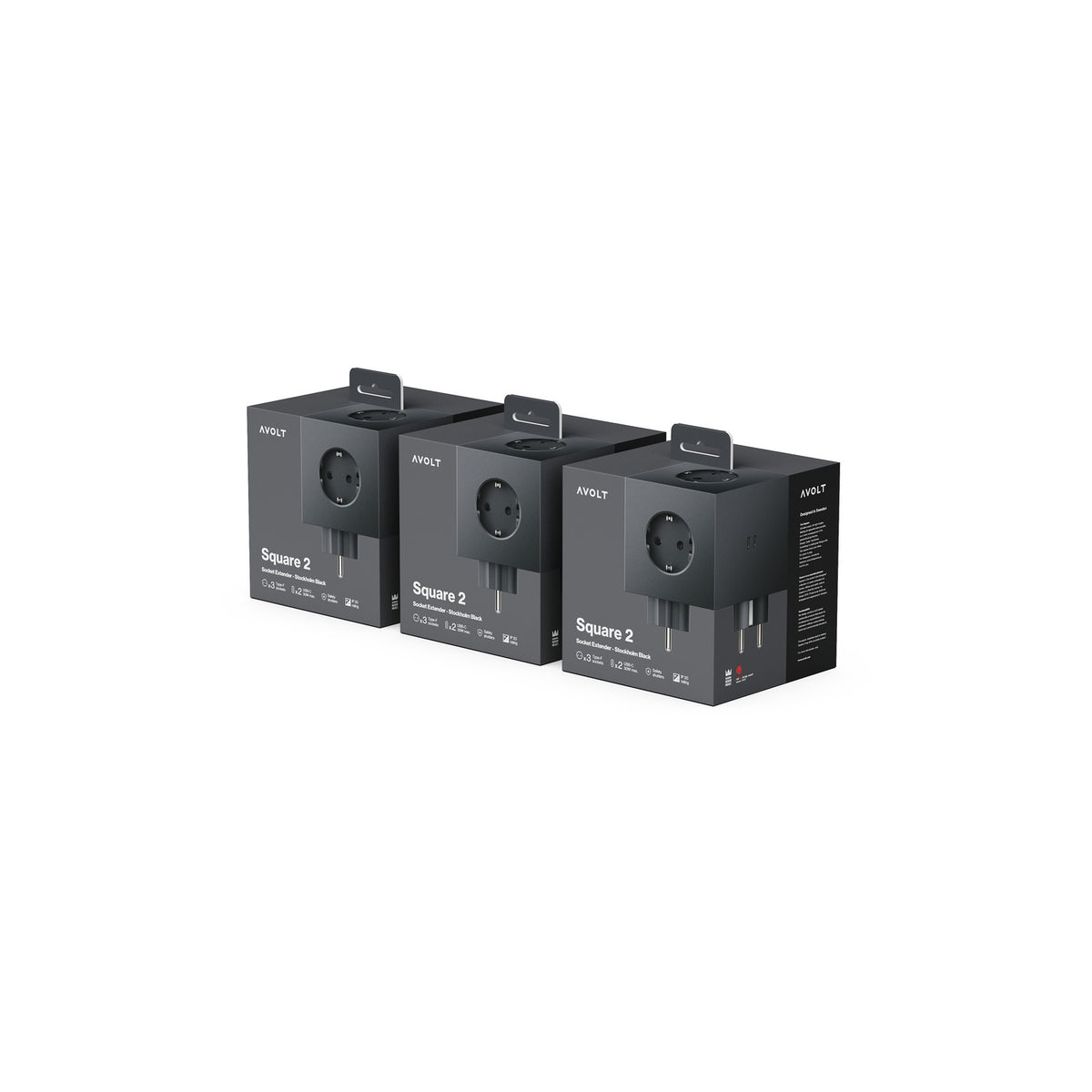 Square 2 USB C 3-Pack - Stockholm Black - Dekoration - AVOLT