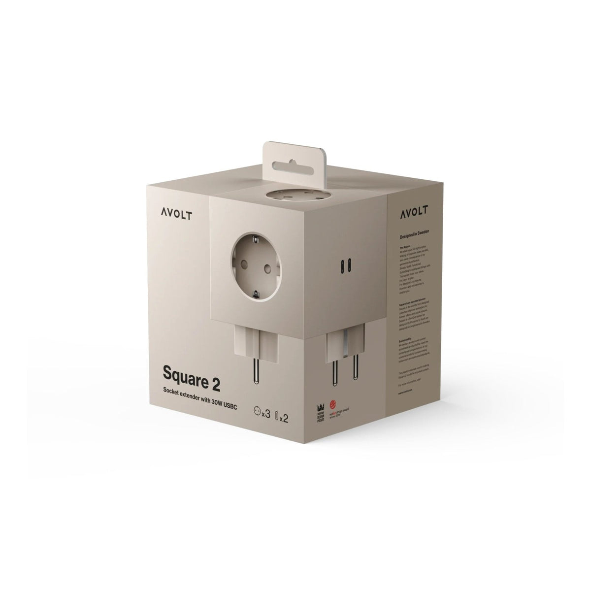 Square 2 USB C - Beige / Nomad Sand - Dekoration - AVOLT